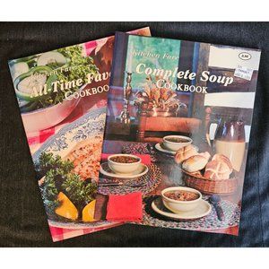 Vintage Kitchen Fare Cookbook Lot " All-time Favouries " + " Complete Soup " 2pc